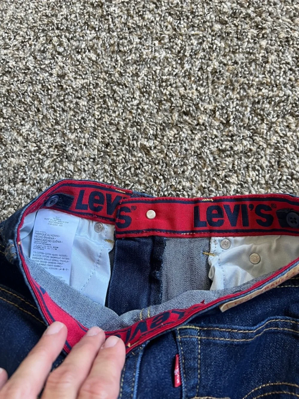 Levi's 511 Boys Dark Blue Skinny Jeans with elastic waistband